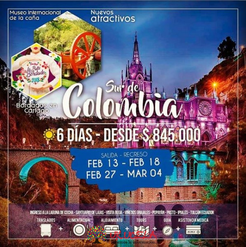 Excursión SUR DE COLOMBIA promoción si viajas en Febrero