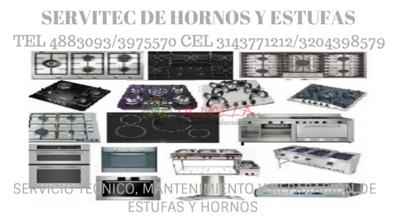 SERVICIO TECNICO ESPECIALIZADO DE ESTUFAS Y HORNOS HACEB TEL 3143771212