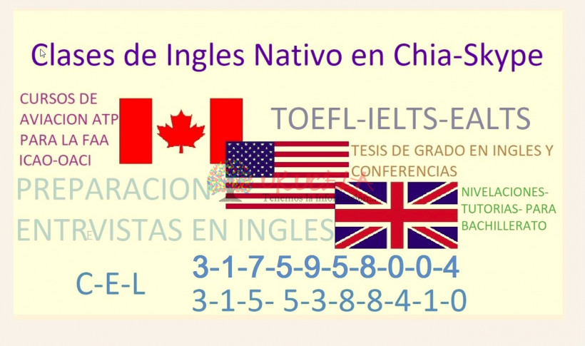 Clases cursos de Ingles Nativo  TOELF IELTS ITEP EALTS AVIACION-entrevistas
