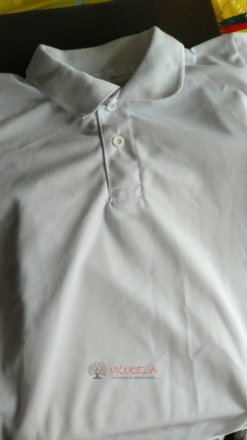 Camiseta tipo polo blanca oferta en poliéster para sublimar y algodón en screm
