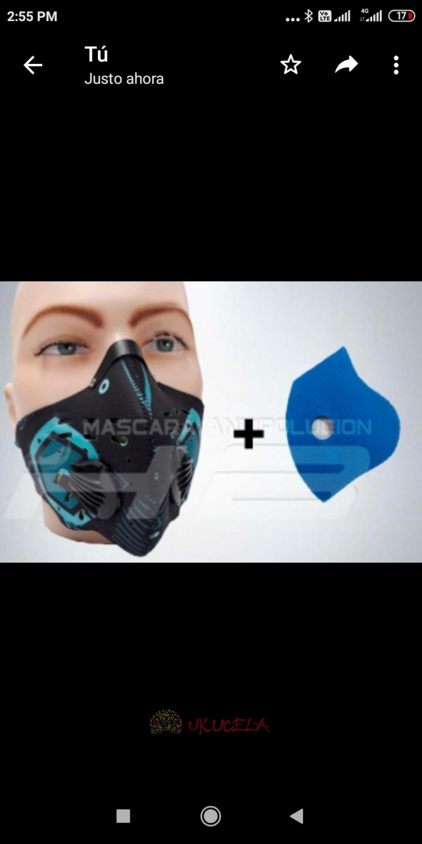 máscara antipolucion con filtro de carbón activo