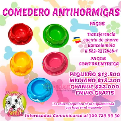 COMEDERO PARA PERROS ANTIHORMIGAS