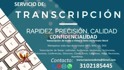 SERVICIO DE TRANSCRIPCION DE AUDIO A TEXTO