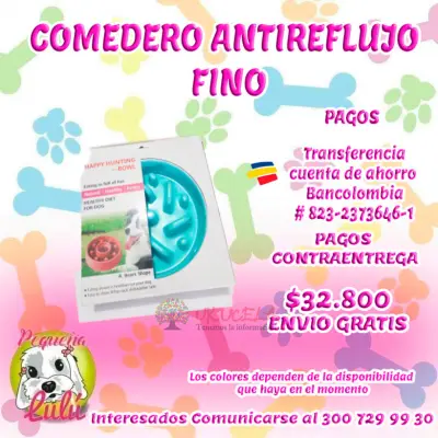 COMEDERO PARA PERROS ANTIREFLUJO FINO