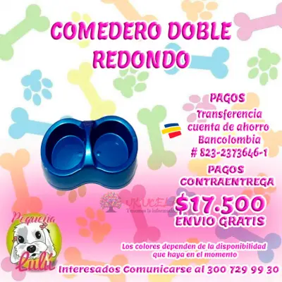 COMEDERO PARA PERROS DOBLE REDONDO