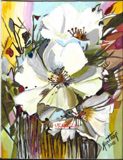 VENTA DE PINTURA DE FLORES BLANCAS