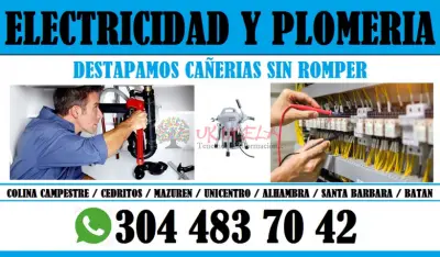 ELECTRICISTAS Y PLOMEROS CEL 304 483 70 42 CEDRITOS