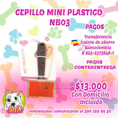 CEPILLO PARA PERROS MINI PLASTICO