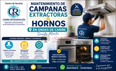 Mantenimiento de campanas extractoras y hornos en Ondas de Caribe Santa Marta