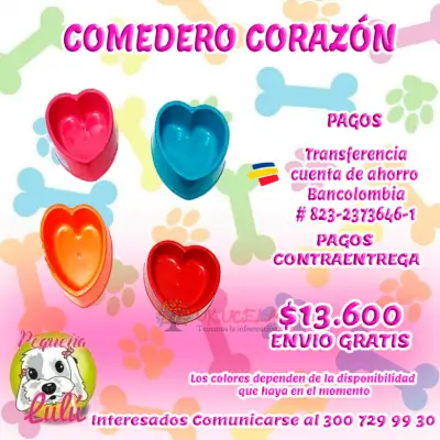 COMEDERO PARA PERROS CORAZON
