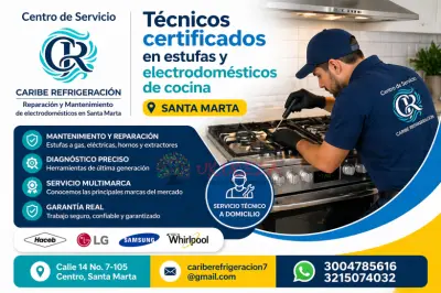 Tecnicos certificados en estufas y electrodomesticos de cocina Santa Marta
