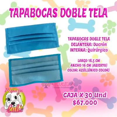 TAPABOCAS DOBLE QUIRURGICO X 30 UND