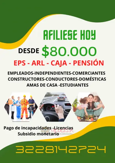 AFILIACIONES ASESORIAS TRAMITES SEGIRIDAD SOCIAL