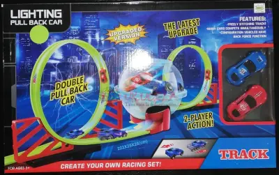 Pista De Carros Grande Pulback Con Luz.