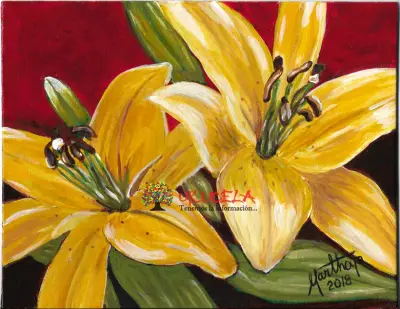 venta de cuados de flores Dos lirios