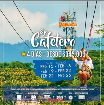 excursión EJE CAFETERO ¡salidas todos los martes y viernes del año!