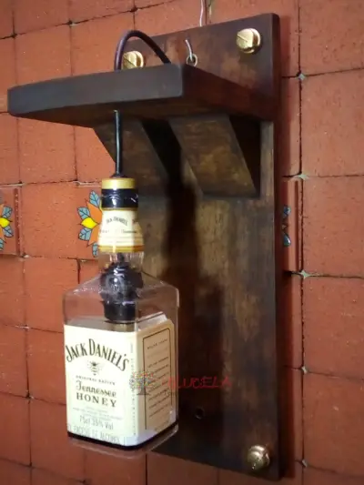 LAMPARA DE PARED BOTELLA RUSTICA HERMOSA