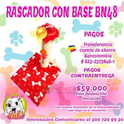 RASCADOR PARA GATO CON BASE ROJO