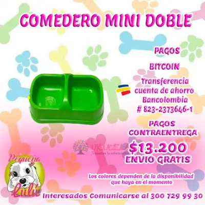 COMEDERO PARA PERRO MINI DOBLE