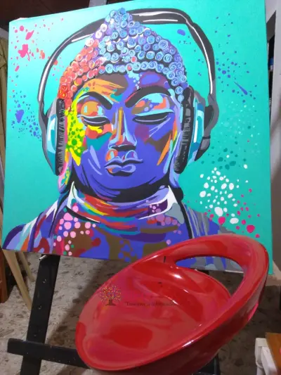 budah gautama impresionismo en espatula