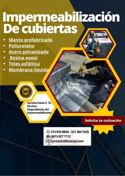 IMPERMEABILIZACION DE TECHOS CUBIERTAS EN BOGOTA