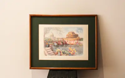 VENDO BONITA OBRA DE ARTE "ROMA CASTEL SANT ÁNGELO" F. NERI