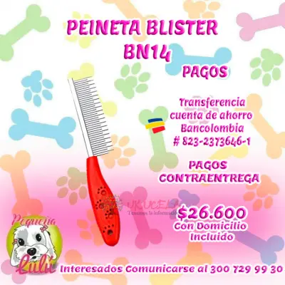 CEPILLO PARA PERROS PEINETA BLISTER
