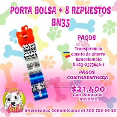 PORTABOLSAS PARA PERROS X 8