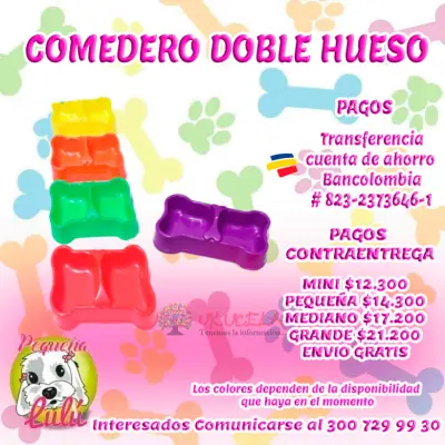 COMEDERO PARA PERROS DOBLE HUESO