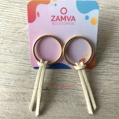 Aretes Argollitas de Cuero
