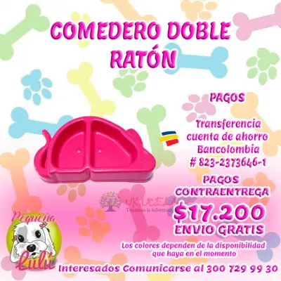 COMEDERO PARA GATO CON FORMA DE RATON