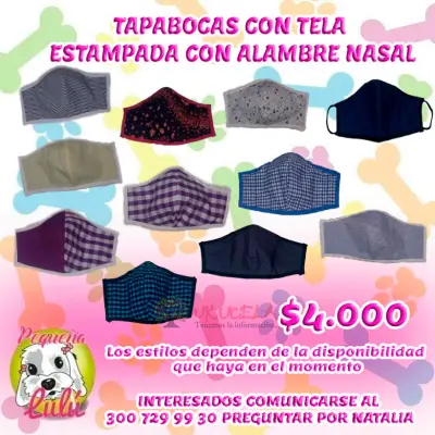 TAPABOCAS EN TELA