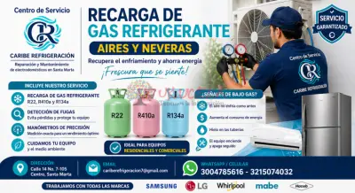 Recarga de gas para aire acondicionado y neveras en Santa Marta