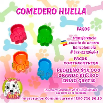 COMEDERO PARA PERROS HUELLA