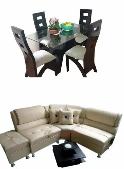 VENDO SUPER COMBO SALA+ COMEDOR 4 PUESTOS TAPA VIDRIO ENVIO GRATIS BOGOTA