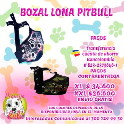 BOZAL PARA PERROS PITBULL