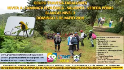 CAMINATA ECOLÓGICA - SALADITO - VEREDA PEÑAS BLANCAS NIVEL 3