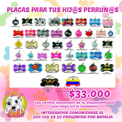 PLACAS DE LUJO PARA PERROS