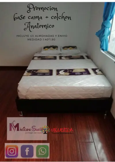 Promoción combo colchón anatómico mas Base almohadas Envió gratis